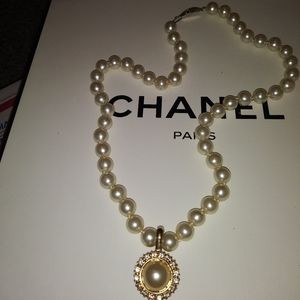 Faux pearl necklace